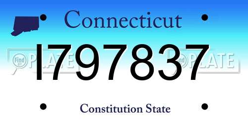 I797837 Connecticut License Plate
