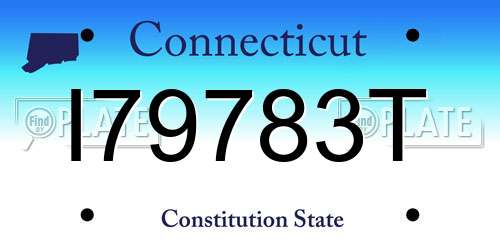 I79783T Connecticut License Plate