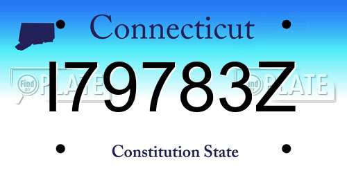 I79783Z Connecticut License Plate