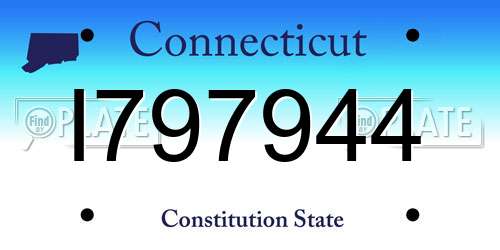 I797944 Connecticut License Plate