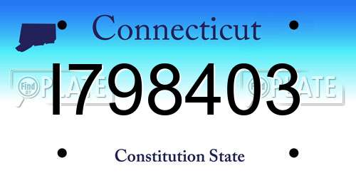 I798403 Connecticut License Plate