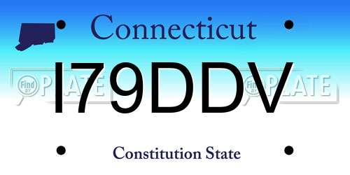 I79DDV Connecticut License Plate