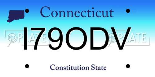 I79ODV Connecticut License Plate