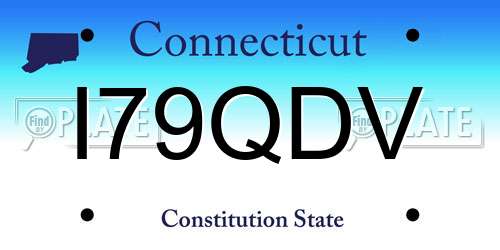 I79QDV Connecticut License Plate