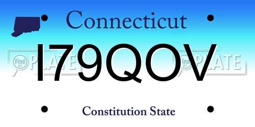 I79QOV Connecticut License Plate