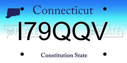 I79QQV Connecticut License Plate