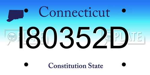 I80352D Connecticut License Plate