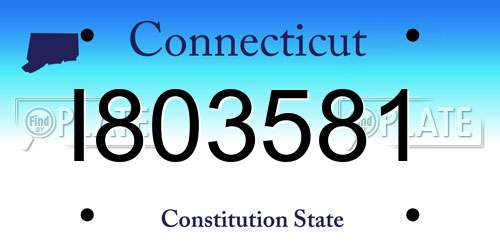 I803581 Connecticut License Plate