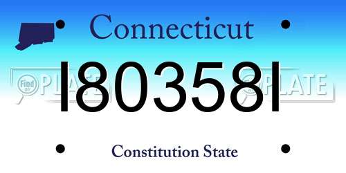 I80358I Connecticut License Plate
