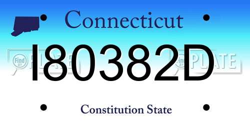 I80382D Connecticut License Plate