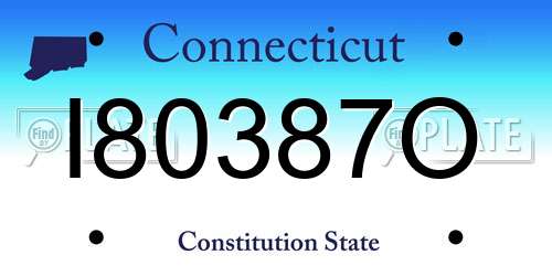 I80387O Connecticut License Plate