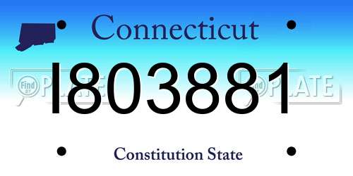 I803881 Connecticut License Plate