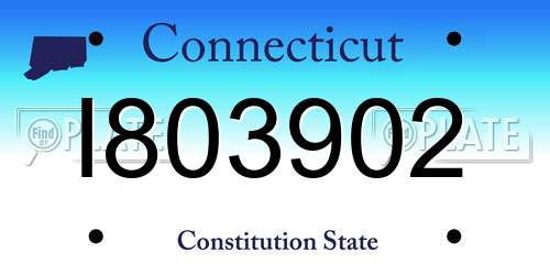 I803902 Connecticut License Plate