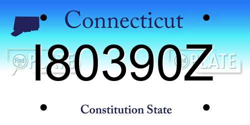 I80390Z Connecticut License Plate