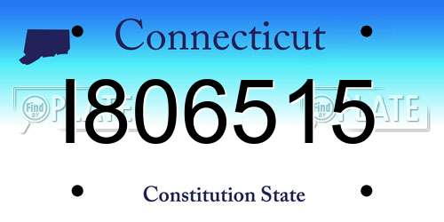 I806515 Connecticut License Plate