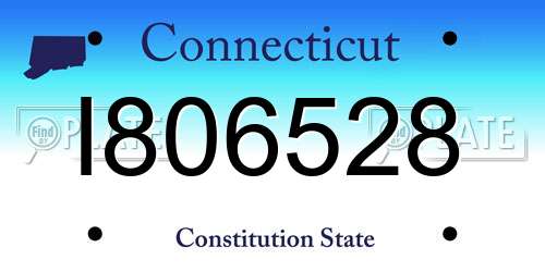 I806528 Connecticut License Plate