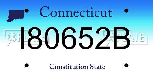 I80652B Connecticut License Plate