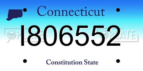 I806552 Connecticut License Plate