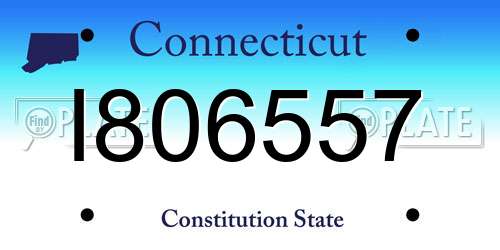 I806557 Connecticut License Plate