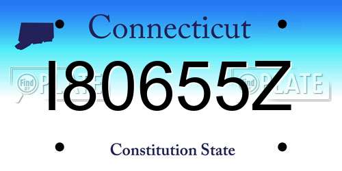 I80655Z Connecticut License Plate