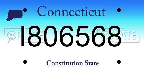 I806568 Connecticut License Plate