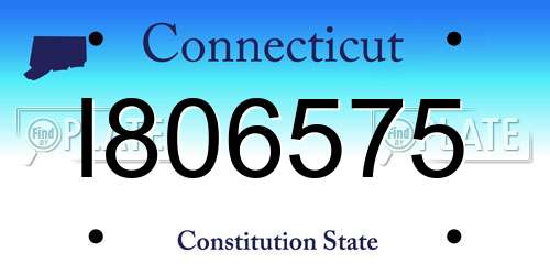 I806575 Connecticut License Plate