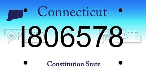 I806578 Connecticut License Plate