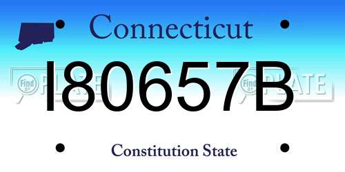I80657B Connecticut License Plate