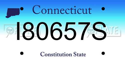 I80657S Connecticut License Plate