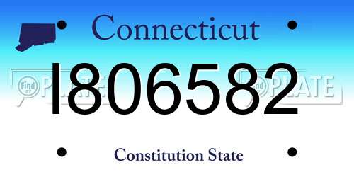 I806582 Connecticut License Plate