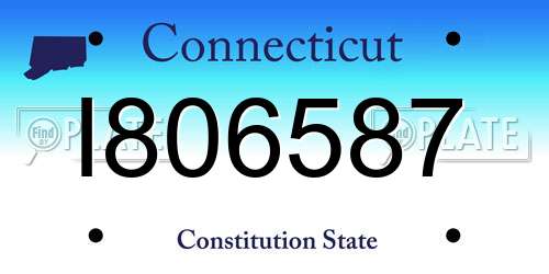 I806587 Connecticut License Plate