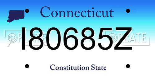 I80685Z Connecticut License Plate