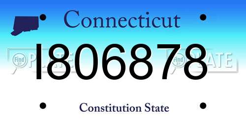 I806878 Connecticut License Plate