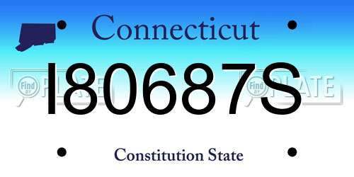 I80687S Connecticut License Plate