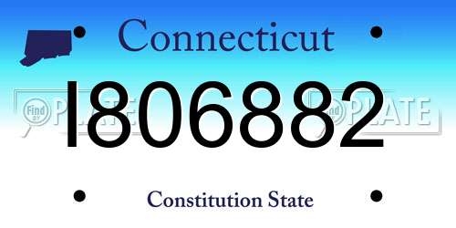 I806882 Connecticut License Plate