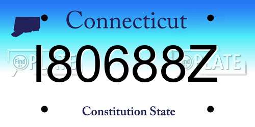I80688Z Connecticut License Plate