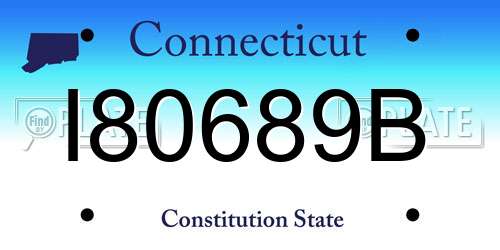 I80689B Connecticut License Plate