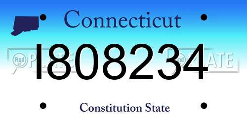 I808234 Connecticut License Plate