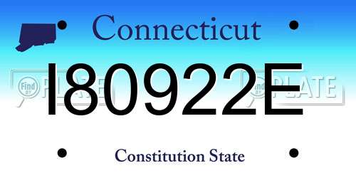 I80922E Connecticut License Plate
