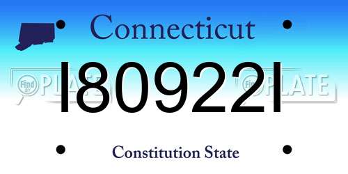 I80922I Connecticut License Plate