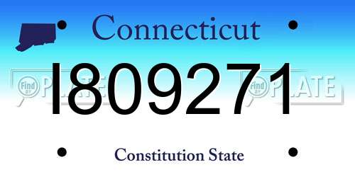 I809271 Connecticut License Plate