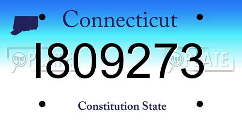 I809273 Connecticut License Plate