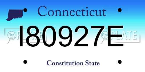 I80927E Connecticut License Plate