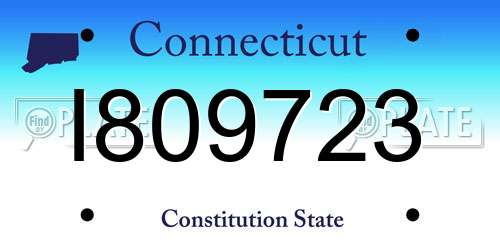 I809723 Connecticut License Plate