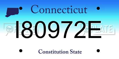 I80972E Connecticut License Plate