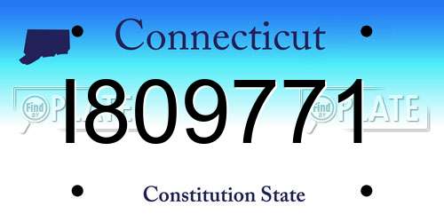 I809771 Connecticut License Plate