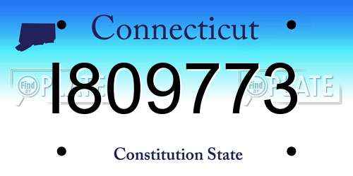I809773 Connecticut License Plate