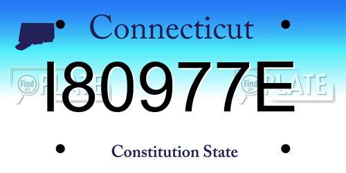 I80977E Connecticut License Plate