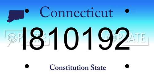 I810192 Connecticut License Plate