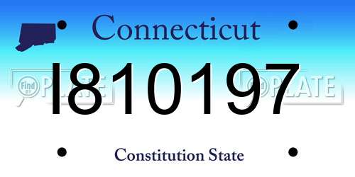 I810197 Connecticut License Plate